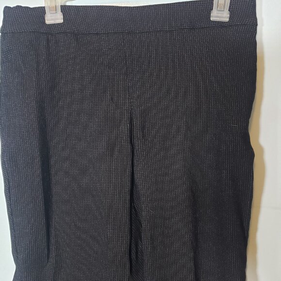 Hilary Radley Womens Size M Mid Rise Straight Leg Black Grid Pull on Pants - Picture 3 of 4